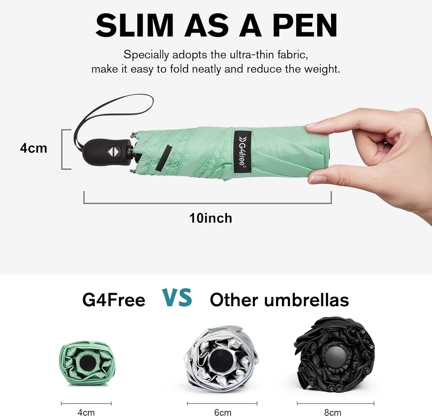 G4Free Travel Umbrella Ultralight UPF 50  UV Protection Compact Umbrella Super Slim Small Mini Automatic Open and Close