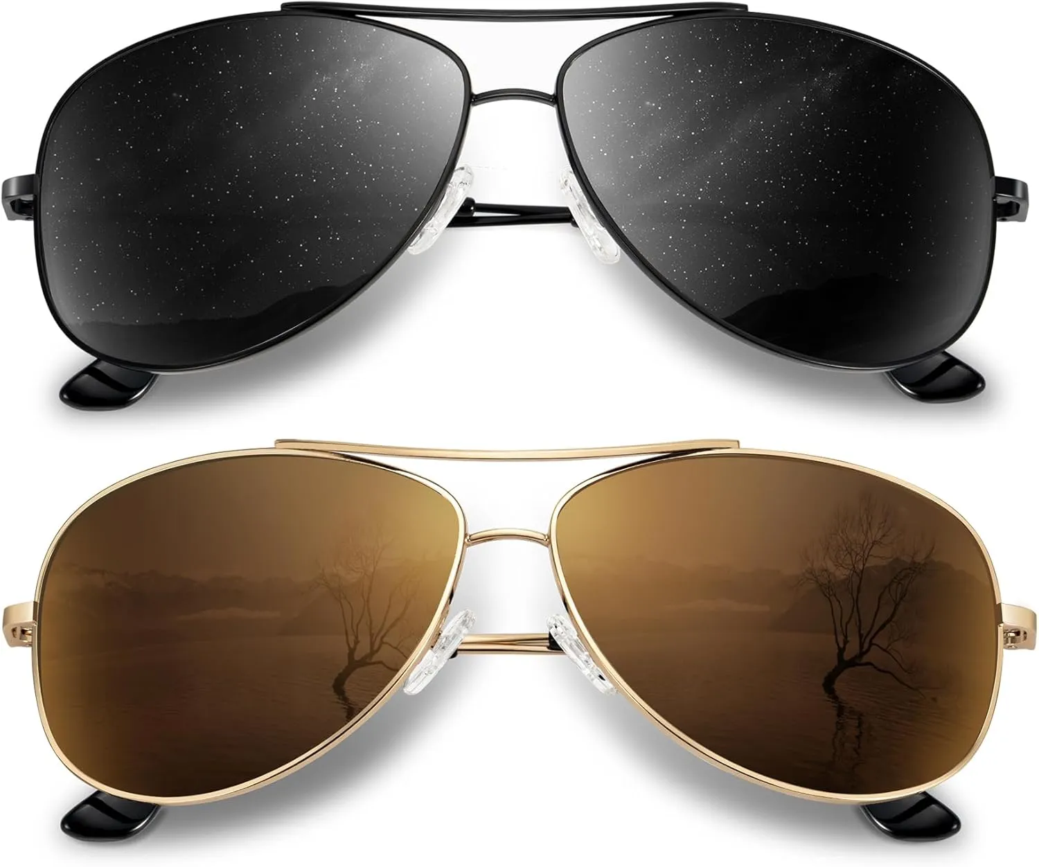 KALIYADI Polarized Aviator-Sunglasses-for-Men Women Mens-Sunglasses: Lightweight Polit Sun Glasses Upgraded UV400 for Driving
