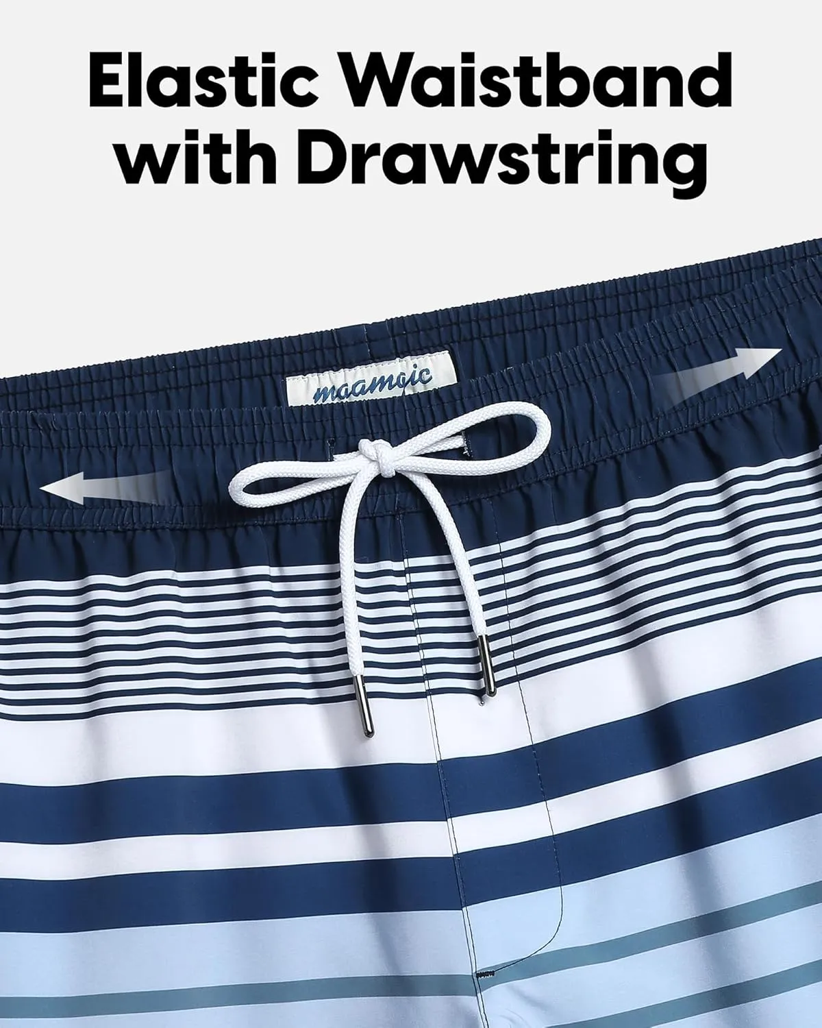 maamgic Mens Swim Trunks 5" Quick Dry Beach Shorts Stretch Swimming Trunks Shorts with Mesh Lining Zip Pockets