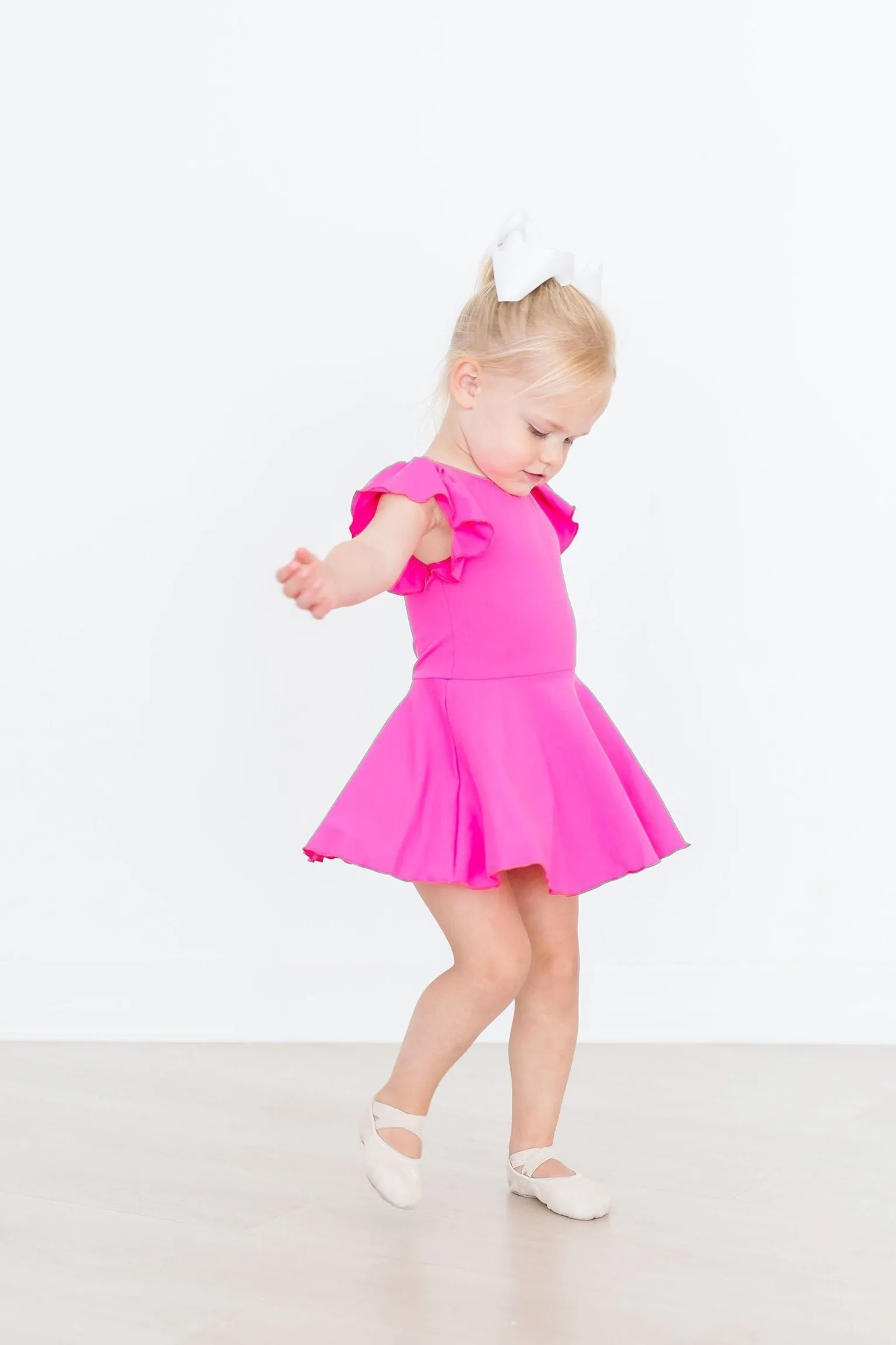 Mila & Rose Hot Pink S/S Twirl Leotard
