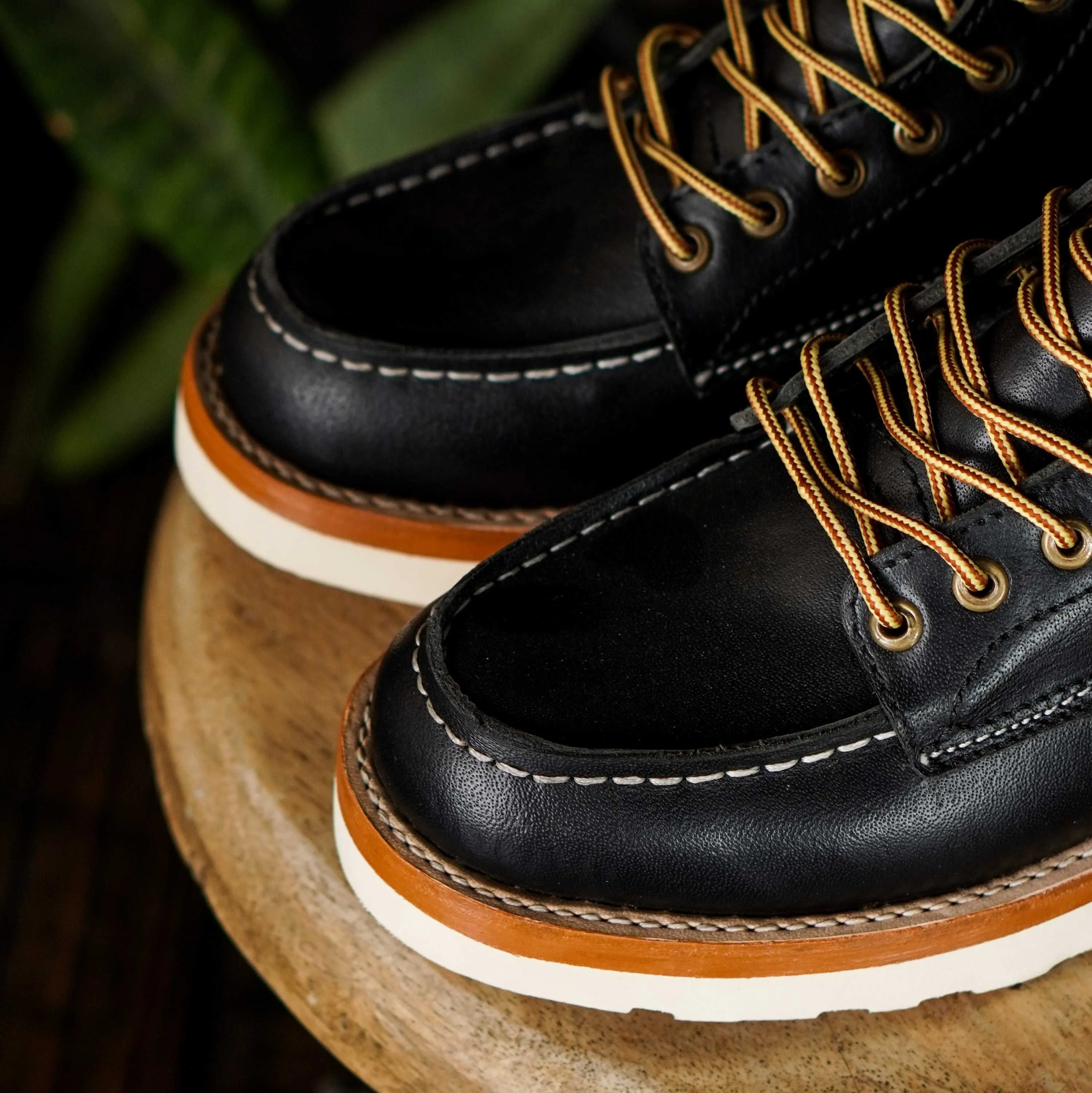 Moc-Toe Boots 8" (Raven Black) Goodyear Welted