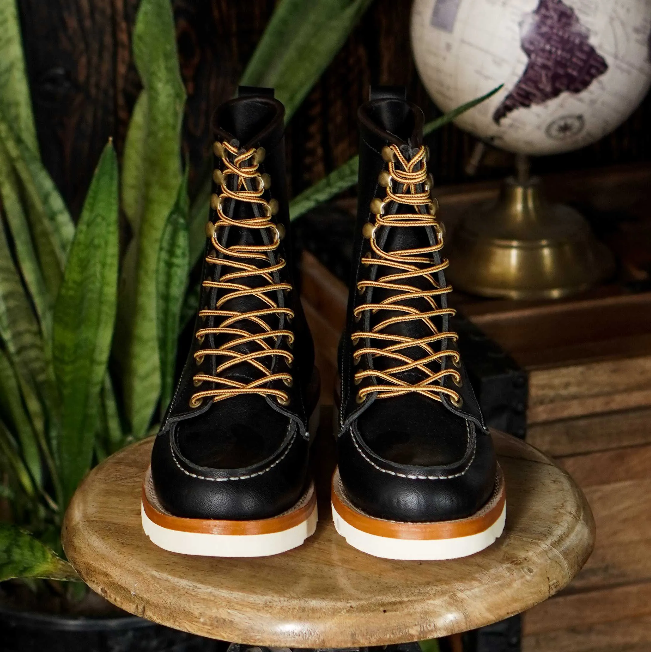 Moc-Toe Boots 8" (Raven Black) Goodyear Welted