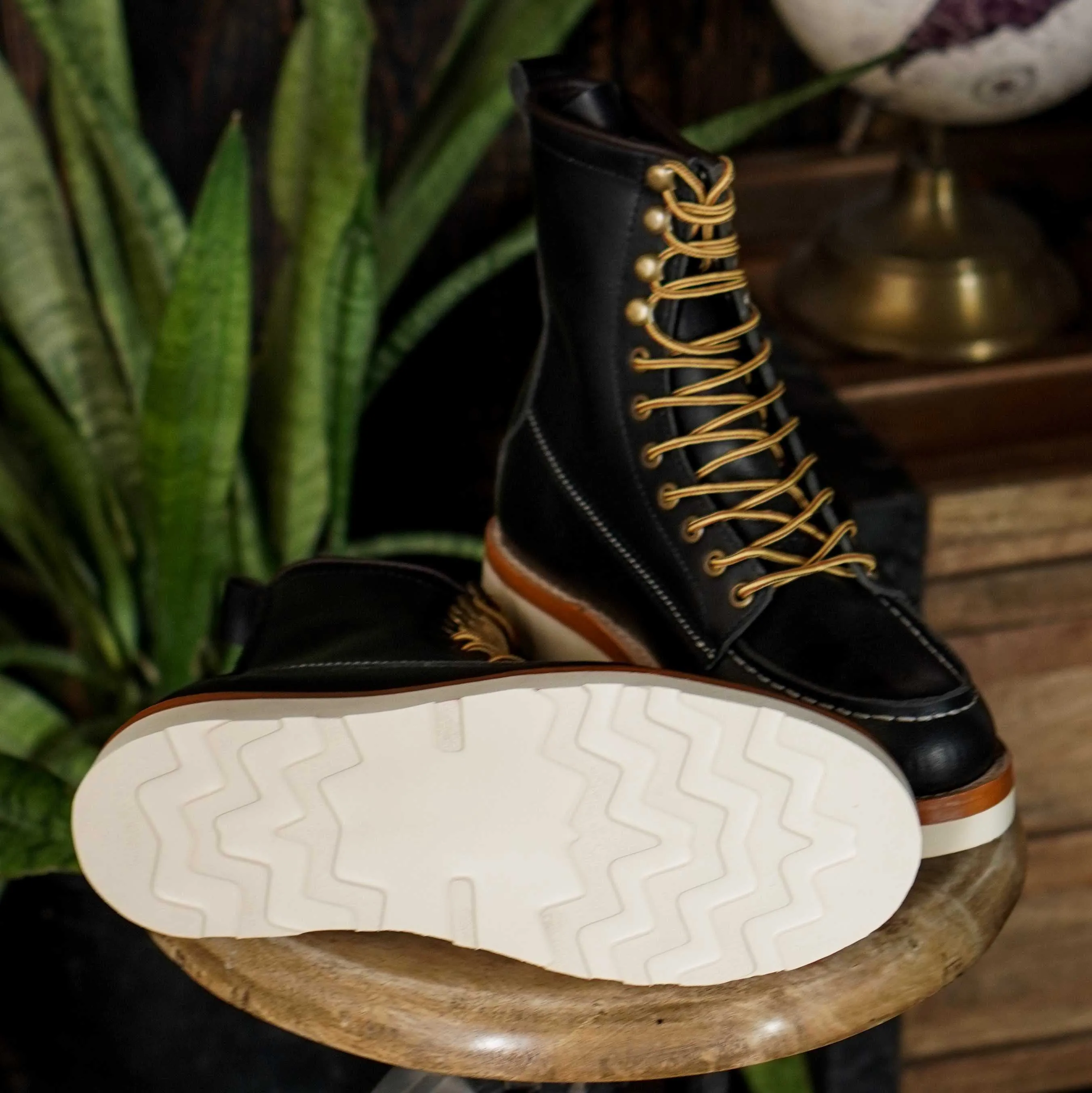 Moc-Toe Boots 8" (Raven Black) Goodyear Welted