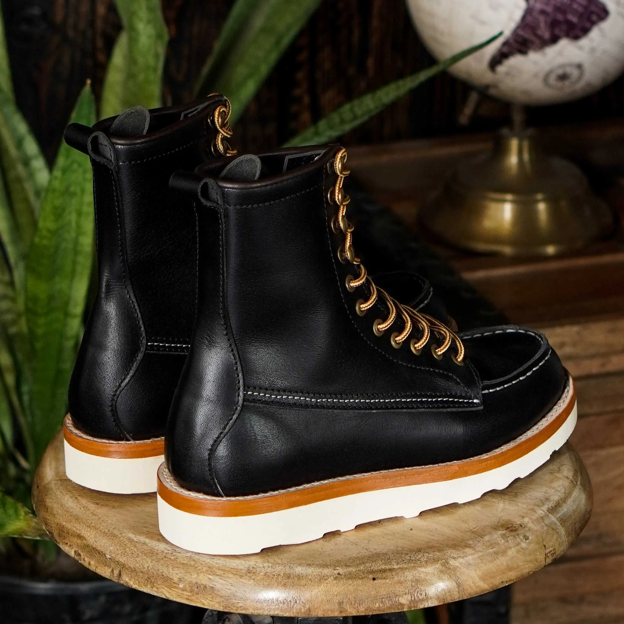 Moc-Toe Boots 8" (Raven Black) Goodyear Welted