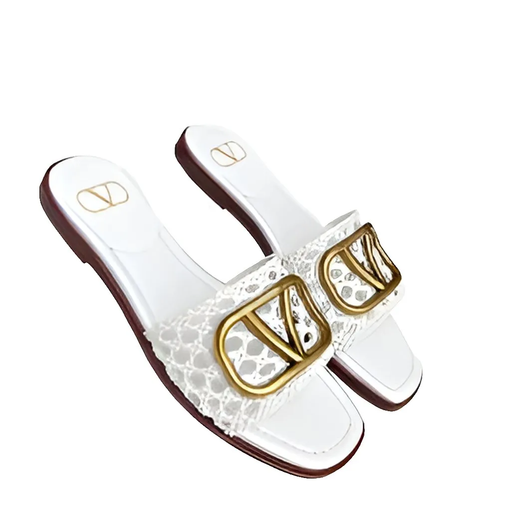 Valentino Garavani White VLogo Slide Sandals